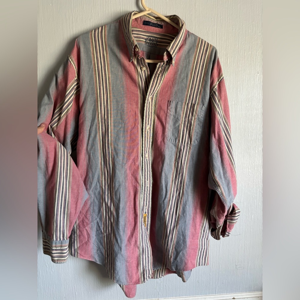 Vintage Striped cotton Button-Up Shirt